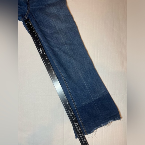 Spanx Cropped Flare High Waisted Blue Pull On Jeans Size Medium Womens - Picture 7 of 9